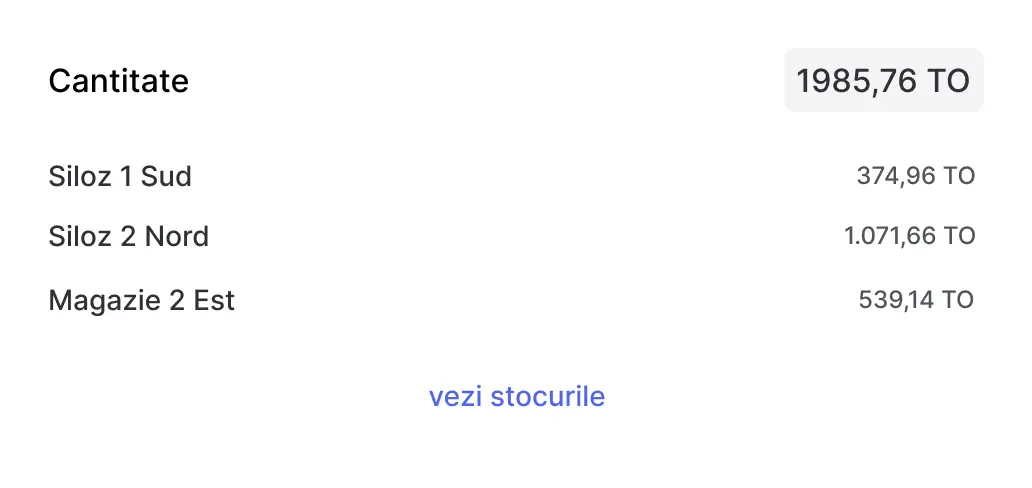 Cantități produse agricole