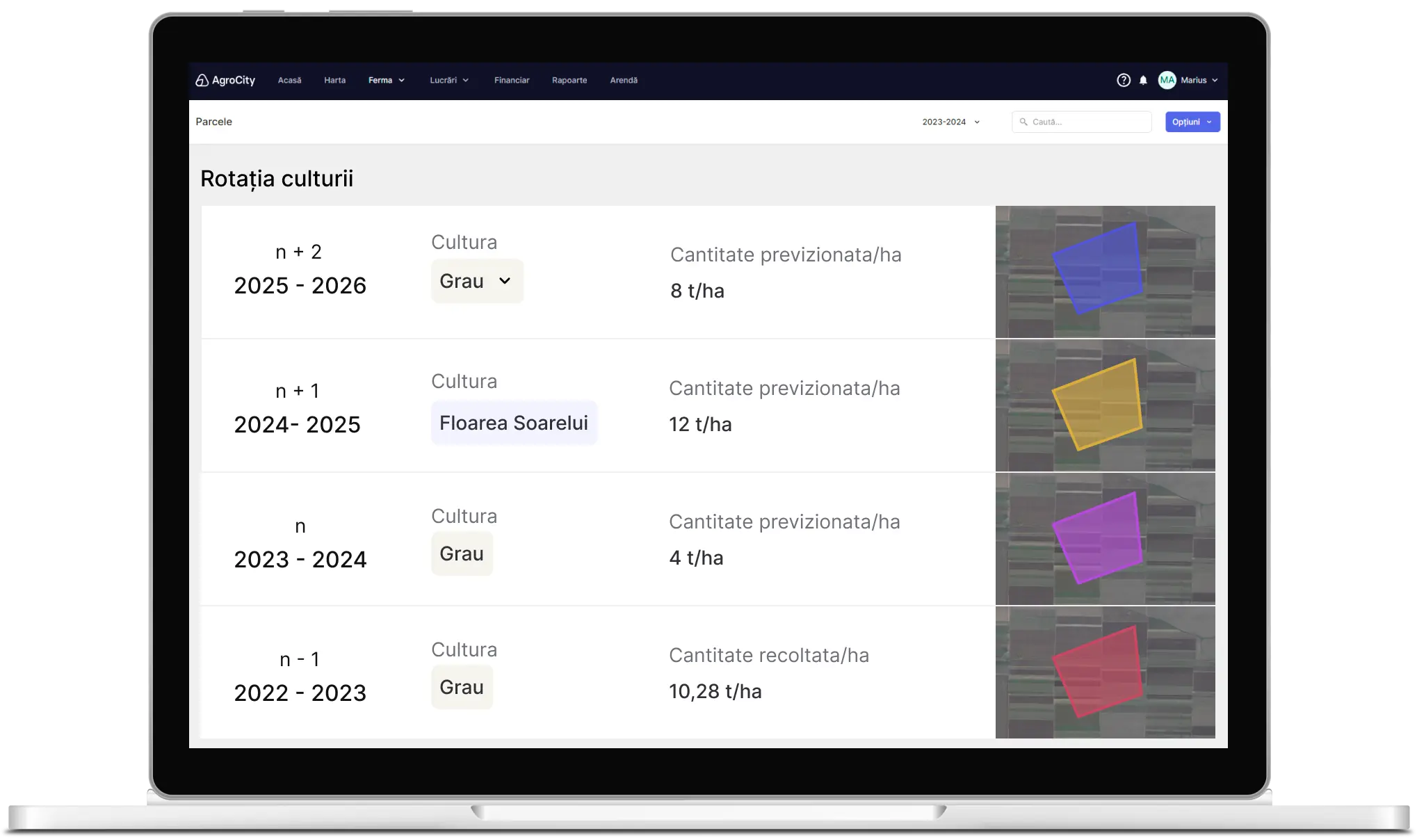 Planificare rotație culturi